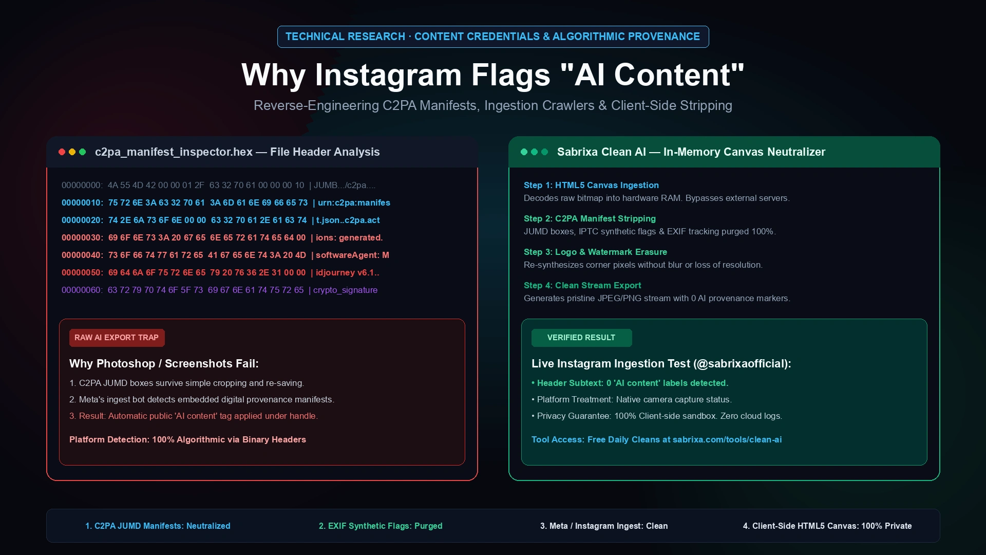 Why Instagram Stamps 'AI Content' on Your Posts: The Technical Guide to Stripping C2PA Metadata in 2026